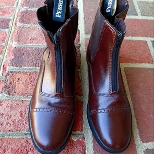Perri's ladies zip front paddock riding boots brown size 8
